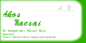 akos macsai business card